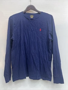 Polo Ralph Lauren Men’s Navy Blue Long Sleeve T-shirt- Size Lg- Custom Slim Fit - Picture 1 of 6