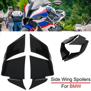 For BMW S1000RR M1000RR Front Spoiler Fixed Winglets Wind Carbon Fiber Pattern - Picture 1 of 11