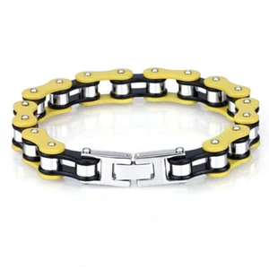 Mens Bracelets Bangles Punk Biker Bicycle Motorcycle Multicolor Chain Bracelets - Picture 1 of 96