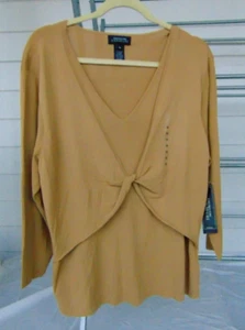 Jones New York Cotton Knit Top - 1X - V NECK NWT - Picture 1 of 4