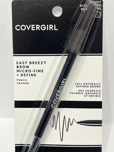 CoverGirl Easy Breezy Brow Micro-Fine & Define Crayon 705 Rich Brown - Picture 1 of 3