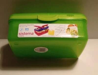 Sistema de contenedor de almacenamiento de alimentos SISTEMA Slimline Quaddie fiambrera 1,5 L dormitorio apto Foto 1 de 4