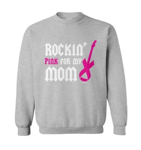 Rockin' Pink For My Mom - Breast Cancer Awareness Toddler Crewneck Sweater - Picture 1 of 8