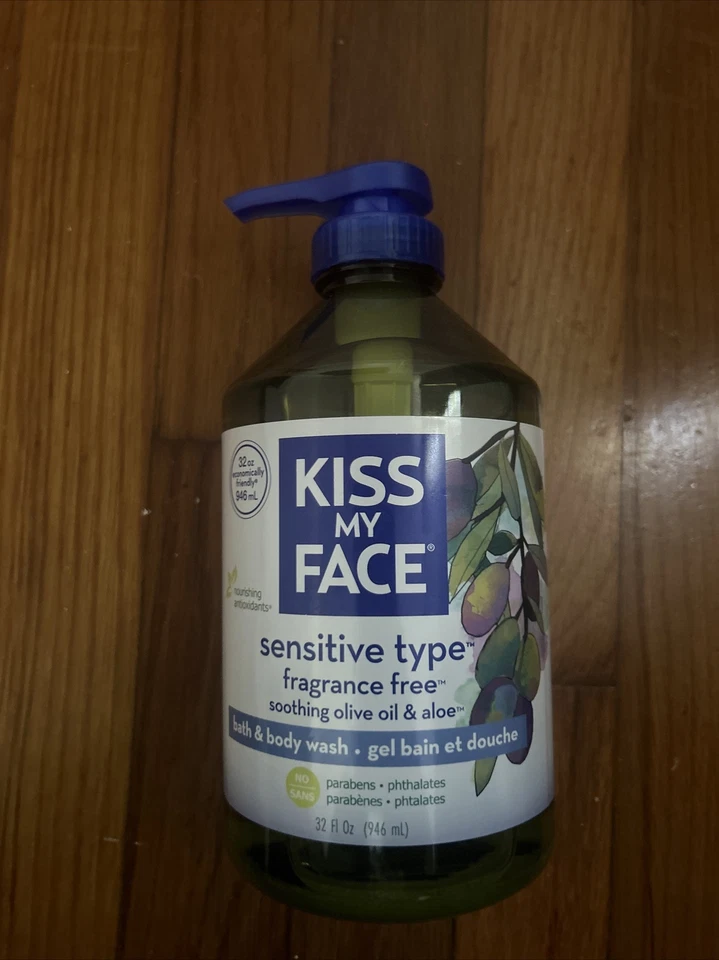 Kiss My Face tipo sensível azeite sem fragrância e banho de aloe e lavagem corporal NOVO - Imagem 1 de 2