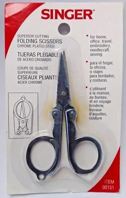 Singer 00151 3" Superior Cutting Chrome Plated Steel Folding Scissors - Image 1 of 3