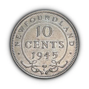 CANADA. 1945, 10 Cents, Silver, C - KGVI, Newfoundland, Ottawa 1 - Picture 1 of 3