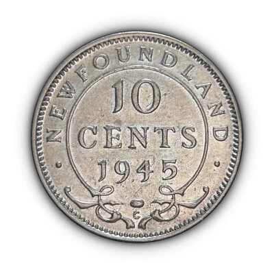 CANADA. 1945, 10 Cents, Silver, C - KGVI, Newfoundland, Ottawa 1 - Image 1 of 3