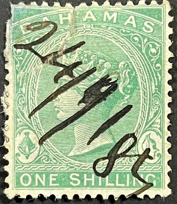 Bahamas, Queen Victoria, Scott 22, Used, Fine, Space Filler with Repaired Tear - Image 1 of 2