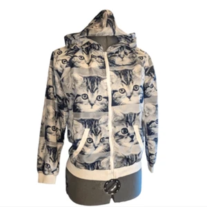 Forever 21 Girls all over cat print jacket - Picture 1 of 6