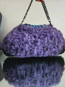 Borsa fatta a mano crochet in ecopelliccia - Foto 1 di 4