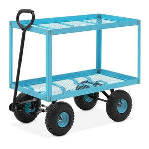 Gartenwagen Transportwagen Handwagen Gitterwagen Luftreifen 2 Ebenen 150 kg - Bild 1 von 5
