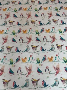 Fiore di ramo uccellino, tessuto cotone/lino per tappezzeria/tende/cuscini/artigianato - Foto 1 di 2