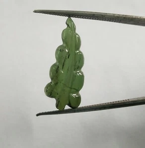 Hermosa hoja tallada color verde turmalina 1 pieza 3,90 quilates piedras preciosas naturales - Imagen 1 de 8