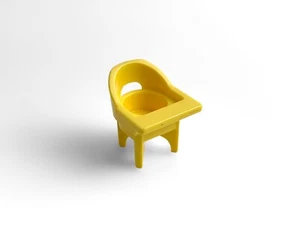 Vintage Fisher Price Little People 1972 Baby High Chair Yellow - Picture 1 of 6