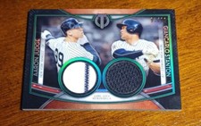 2020 Topps Tribute Dual Player Relics Green Aaron Judge/ Giancarlo Stanton 97/99