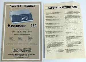 BEARCAT 250 - MANUAL DEL PROPIETARIO ORIGINAL - Excelente Estado 22 páginas - Imagen 1 de 3