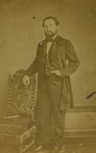 France Clermont Ferrand Man Fashion Old CDV photo Berubet 1870 - Picture 1 of 3