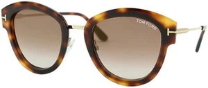 Tom Ford Mia-02 TF574 Light Tortoise 52G Cat Eye Plastic Frames 52-14-140 FT574 - Picture 1 of 3