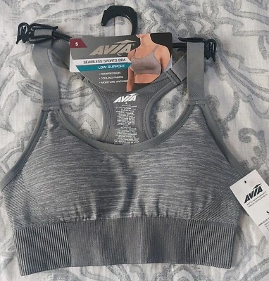 Avia женщин бесшовный влаги впитывания замочная скважина спортивный бюстгальтер - серый, маленький - Изображение 1 из 4