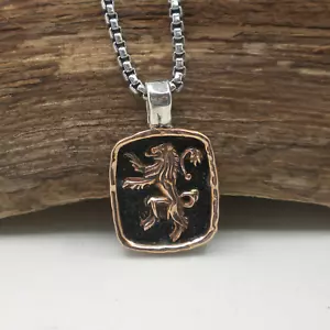 Ciondolo rampante scozzese PETRICHOR argento sterling e bronzo Keith Jack incatenato - Foto 1 di 6