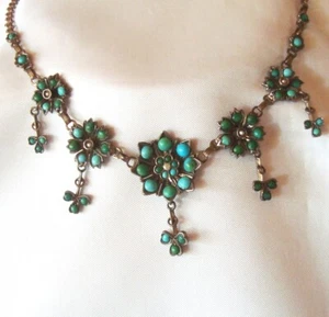 Jugendstil Türkis Collier Kette um 1900 Collierkette old Turquoise / CU 141(61) - Bild 1 von 6
