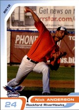 2012 Rockford RiverHawks Grandstand #2 Nick Anderson Brainerd Minnesota MN Card