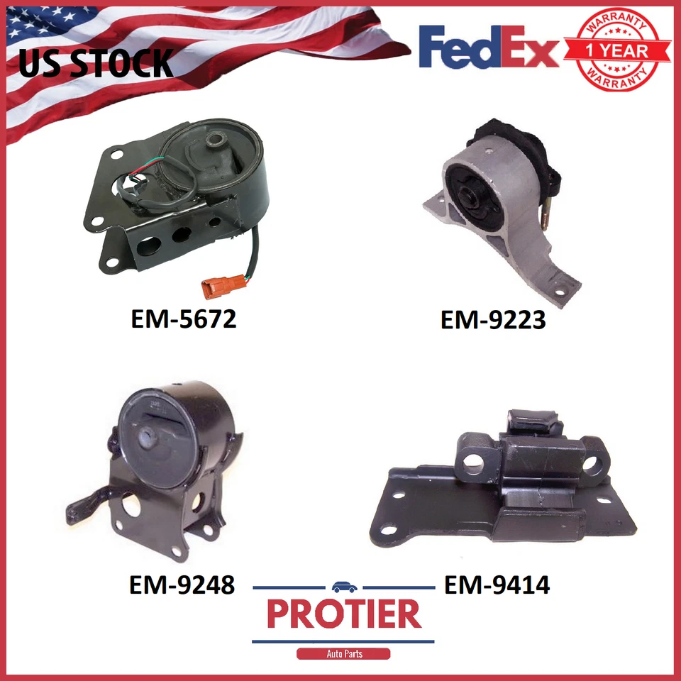 Fits 2003-2007 Nissan Murano 3.5L 2WD w/Sensor Wire Motor & Trans Mount 4PCS - Image 1 of 4