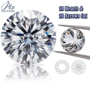 Certificated Moissanite White D VVS1 Round 10H&10A Cut Loose Stone Use 4 Jewelry - Picture 1 of 15