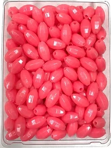 Large Pink Glow Beads 10mm x 18mm (3/8" x 5/8") 500 pcs deep drop rigs - Picture 1 of 8