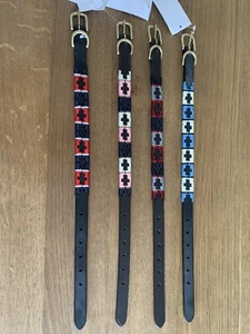 Hundehalsband, Polo-Leder, burgunderrot und marineblau Medium KOSTENLOSER UK-VERSAND - Bild 1 von 7