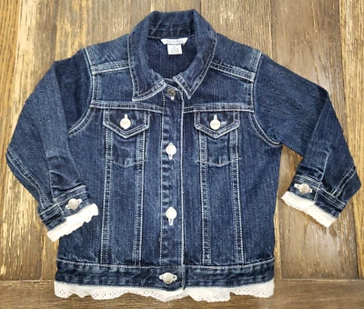 Hartstrings Blue Denim w/Eyelet Trim Jean Jacket 4T Cotton Blend - Image 1 of 4
