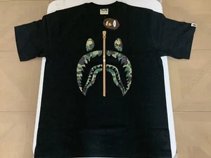 Authentic a bathing ape bape abc camo shark tee t shirt black green XL new - Picture 1 of 7