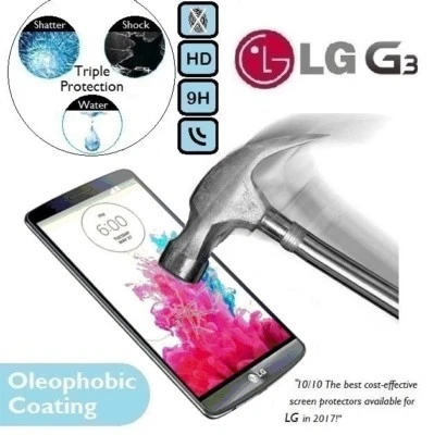 100% Genuine Premium Tempered Glass 9H LCD Screen Protector D855 D850 For LG G3 - Image 1 of 2