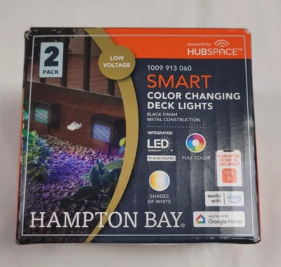 PACK 2 - Luces de cubierta inteligentes de cambio de color Hampton Bay Hubspace 1009-913-060 negras  Foto 1 de 4