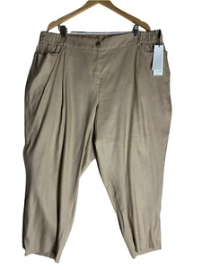 NWT Calvin Klein Womens Career Pull On Dress Pants Soft Linen Blend Plus Size 2X - Picture 1 of 13