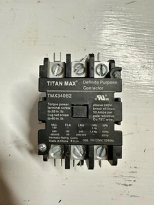 TITAN MAX TMX340B2 DP Contactor, 3 Poles, 120 Volt Coil, 40 Amp - Picture 1 of 2