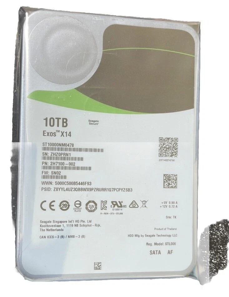 For Seagate Exos X14 ST10000NM0478 10TB 7200 RPM 256MB Cache SATA 6.0Gb/s 3.5" - Image 1 of 1