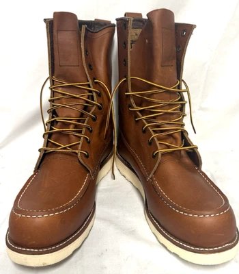 Red Wing 10877 Men’s 12E2 Moc Toe Work Boots USA Made Brown Leather - Image 1 of 4