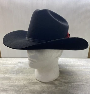 Vintage Laredo Cowboy Hat Size 7 Black Dyna Felt Western - Excellent Condition - Picture 1 of 10