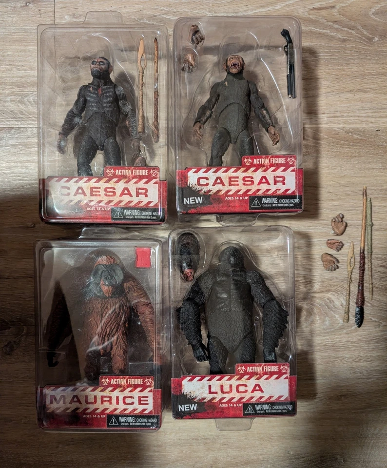 NECA Planet of the Apes action figure lot Caesar, Maurice, Luca, and another  - Image 1 of 1