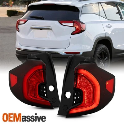 For 2022-2024 GMC Terrain SLE/SLT/AT4 Black Red Tail Lights Pair Outer w/LED DRL - Image 1 of 4