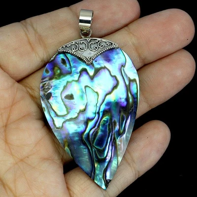 Colgante de plata de ley 925 pera madreperla 50x33 mm joyas de piedras preciosas Foto 1 de 4