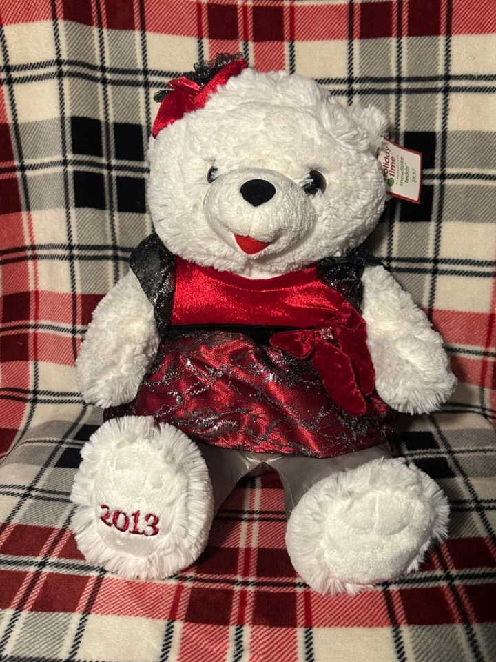 Oso de peluche de felpa copo de nieve de Navidad Wal-Mart 2013 para niña con etiquetas Foto 1 de 1