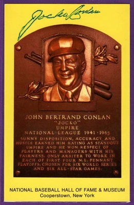 Jocko Conlan National League Umpire Autographed/Signed MLB Hall of Fame Postcard - Image 1 of 2
