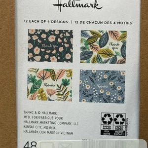 Hallmark Thank You Cards 48 Count Assorted Floral 5STZ5116 Blank Envelopes - Picture 1 of 4