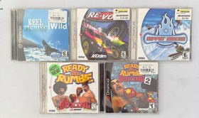 Dreamcast Games Lot - CIB, Complete - Ready 2 Rumble Round 2, Re Volt, Reel Fish