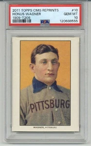 2011 TOPPS CMG REPRINTS 1909 T206 #10 HONUS WAGNER PIRATES PSA 10 LOW POP RARE - Picture 1 of 2