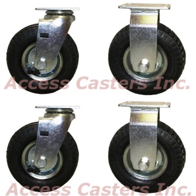 ACCESS CASTERS INC. 6PNRM45 6 Inch Pneumatic Caster Set for Use on Rubbermaid® Carts