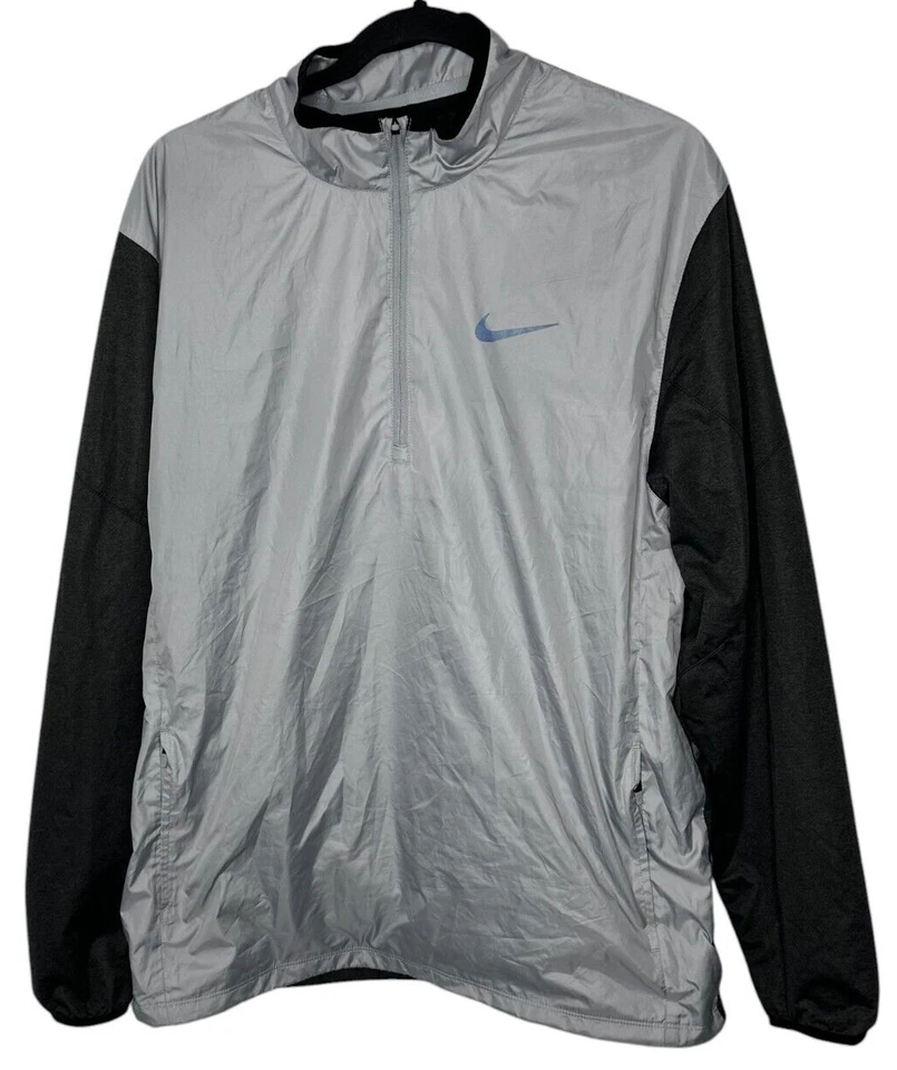 Nike Golf Quarter Zip Performance Jacket L Gray Black Mens Long Sleeve Pullover - Image 1 of 4