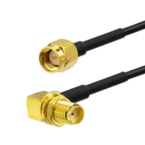 AutoDAB DAB Aerial Antenna Extension Cable 1 Meter SMA Male to 90° SMA Female - Picture 1 of 4
